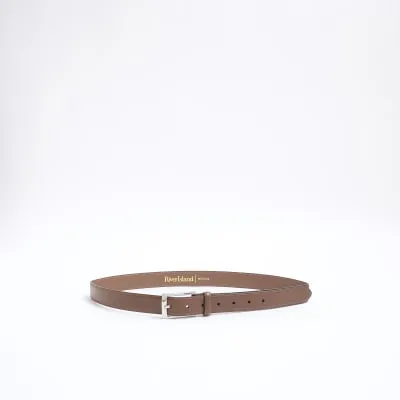 Brown Faux Leather RI Belt sold by River Island