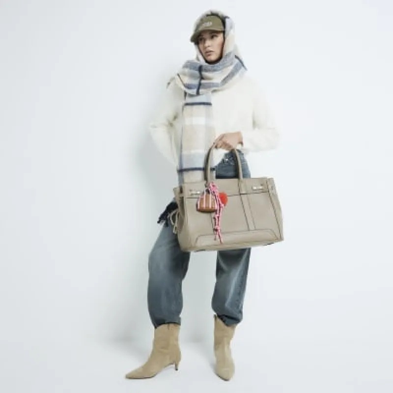 Beige Large Charmed Tote Bag sold by River Island