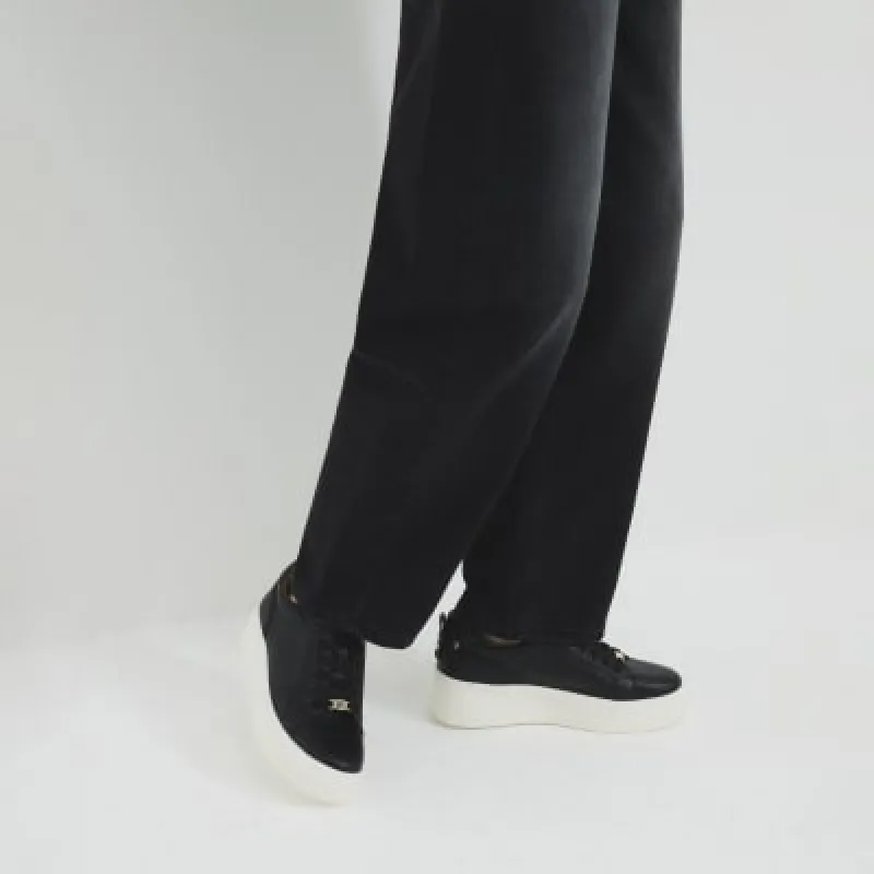 Black Platform Lace Up Trainers sold by River Island