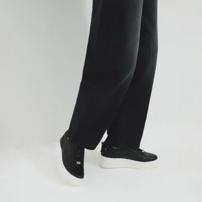 Black Platform Lace Up Trainers sold by River Island