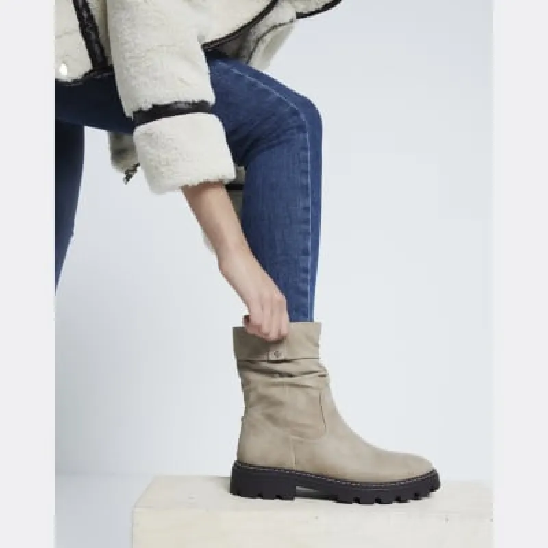 Beige Chunky Ankle Boots sold by River Island