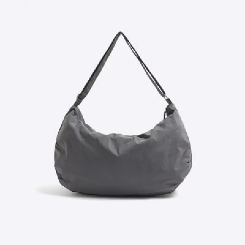 Grey Nylon Large Cross Body Bag sold by River Island