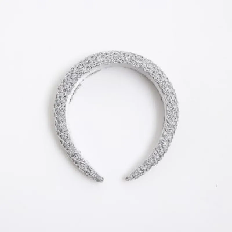 Silver Metallic Knit Headband sold by River Island