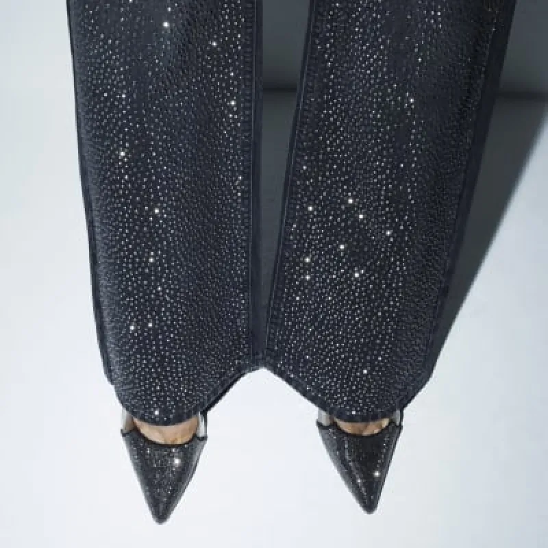 Black Diamante Perspex Court Shoes sold by River Island