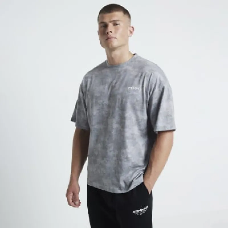 Khaki Boxy Camo Print T-Shirt sold by River Island