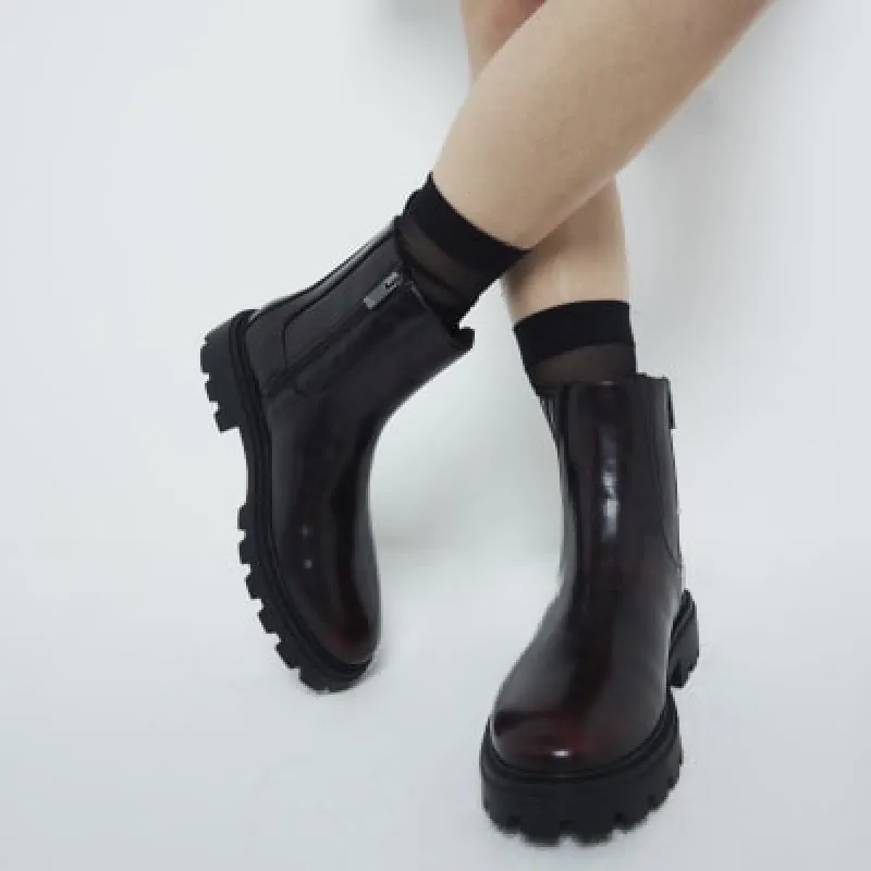 Red Patent Chelsea Boots sold by River Island