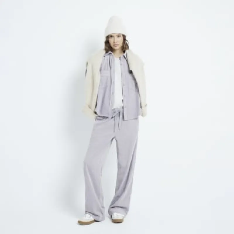 Grey Relaxed Corduroy Shirt sold by River Island