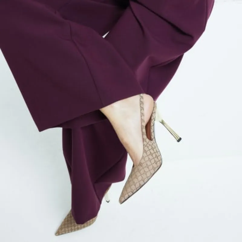 Beige Sling Back Buckle Court Shoes sold by River Island