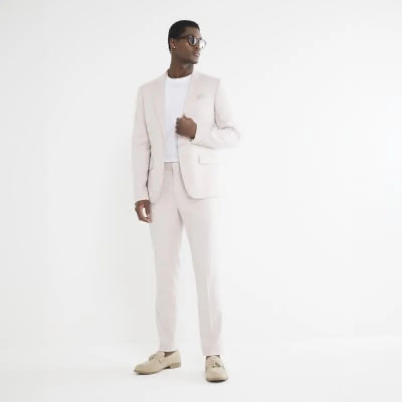 Pink Skinny Fit Suit Trousers sold by River Island