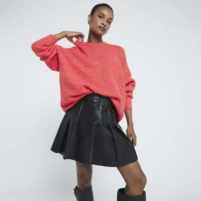 Red knit oversized jumper sold by River Island