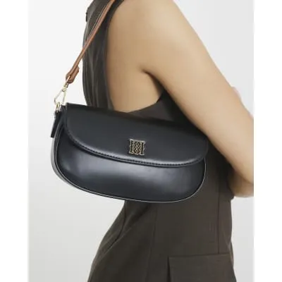 Black Faux Leather Shoulder Bag sold by River Island