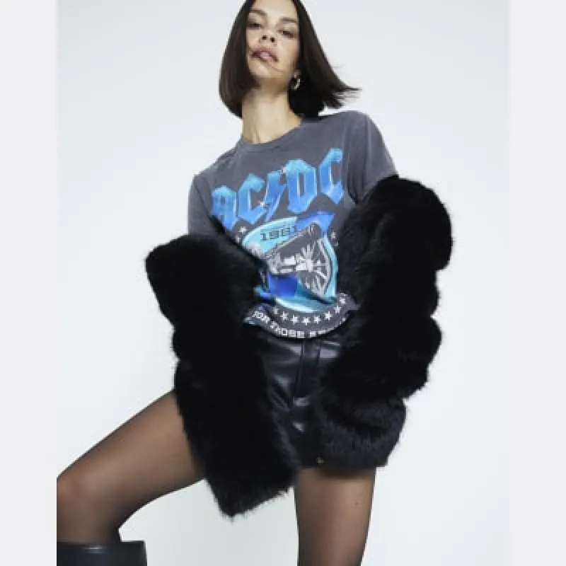 Grey ACDC graphic print t-shirt sold by River Island