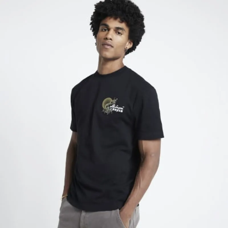 Black Regular Fit Dragon print T-Shirt sold by River Island