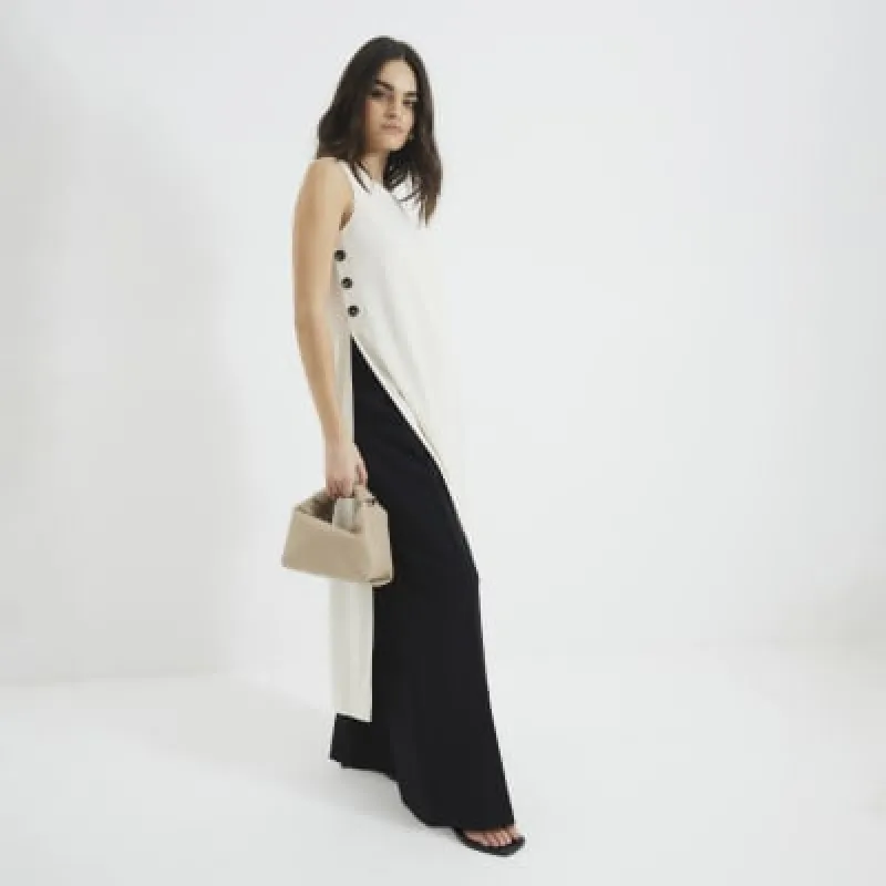 Cream Tailored Maxi Top sold by River Island