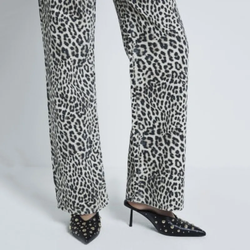 Black Stud Pointed Mule Heel Court Shoes sold by River Island