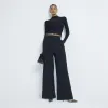 Black Long Sleeve Military Top sold by River Island