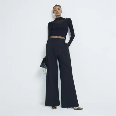 Black Long Sleeve Military Top sold by River Island