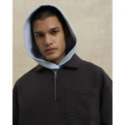 Brown Regular Fit Half Zip Sweatshirt sold by River Island