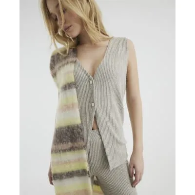 Beige Ribbed Waistcoat and Trouser Set sold by River Island