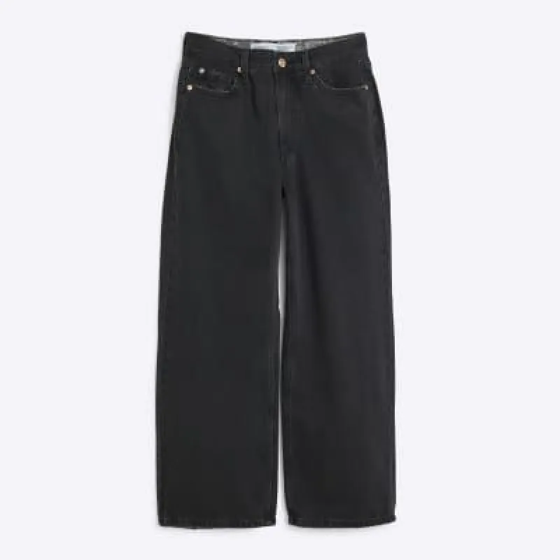 Petite Black Relaxed Straight Jeans sold by River Island
