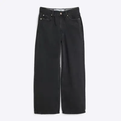 Petite Black Relaxed Straight Jeans sold by River Island
