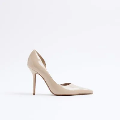 Beige Faux Leather Court Shoes sold by River Island