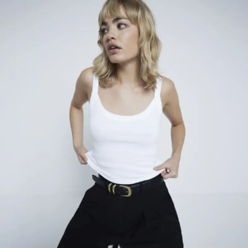 White Tipped Cami Vest Top sold by River Island