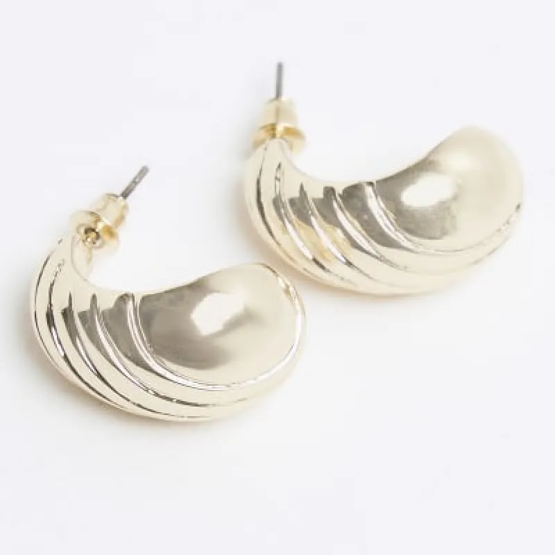 Gold Plisse Dome Stud Earrings sold by River Island