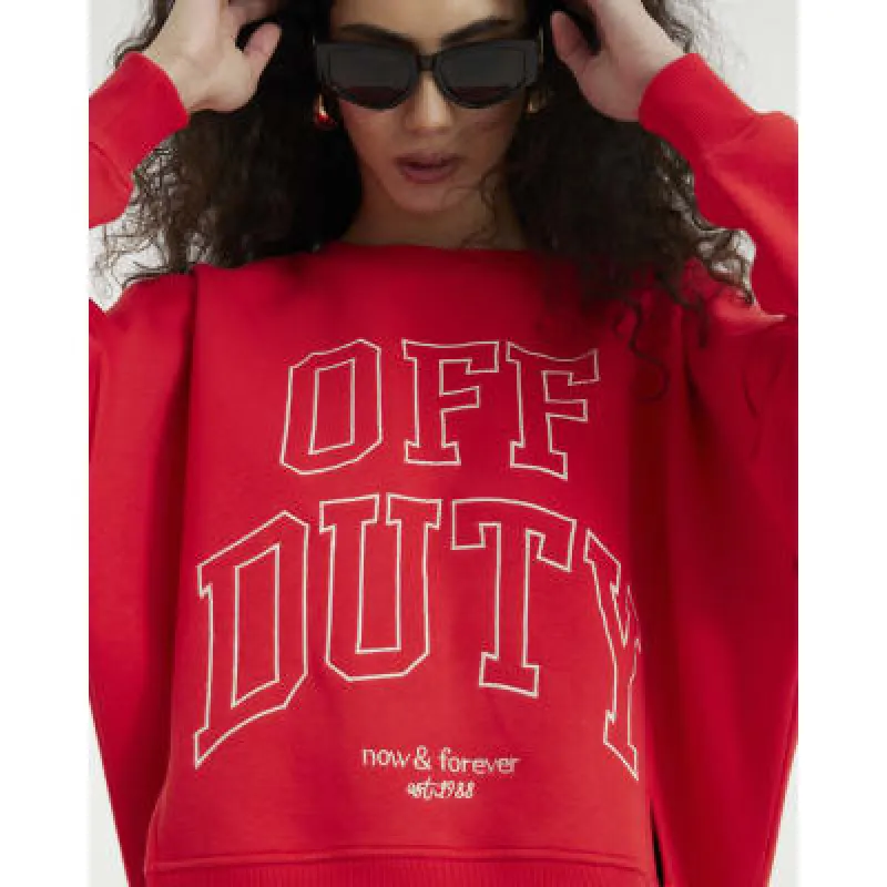 Red Long Sleeve Off Duty Sweatshirt sold by River Island