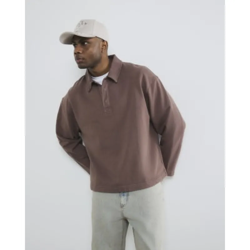 Brown Long Sleeve Washed Sweatshirt sold by River Island