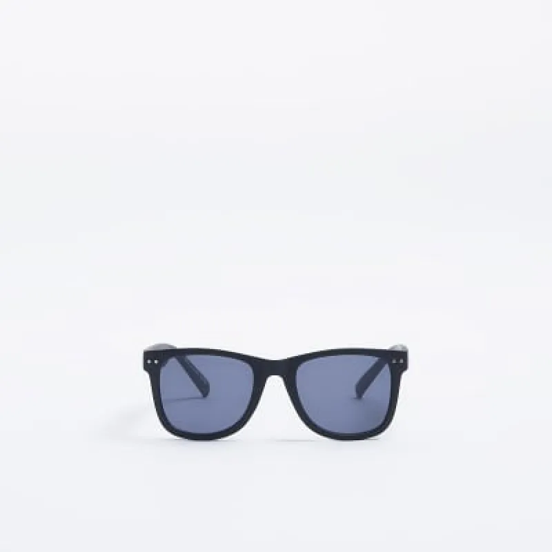 Black rubber frame square sunglasses made by River Island