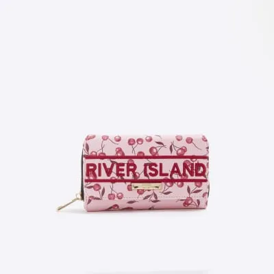 Pink Cherry RI Flap Zip Around Purse sold by River Island