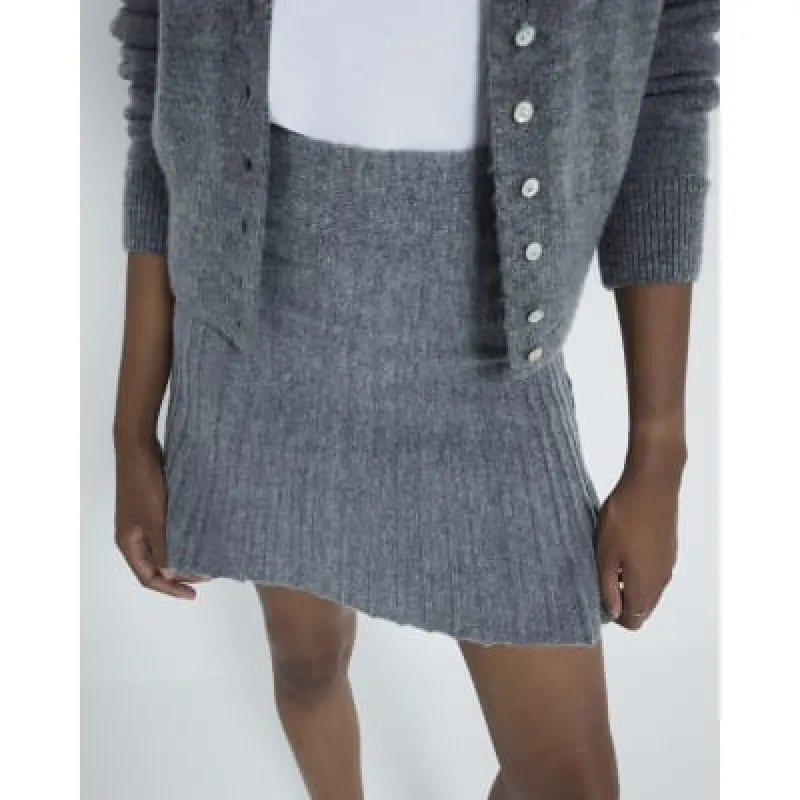 Grey Knit Mini Skirt sold by River Island