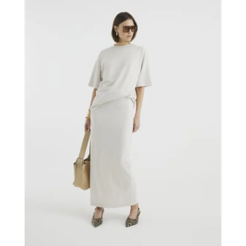 Cream Premium Sculpted Maxi Skirt sold by River Island