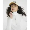 White Long Sleeve Zip Fitted Rib Top sold by River Island