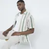 Ecru Green Stripe Crochet Shirt sold by River Island