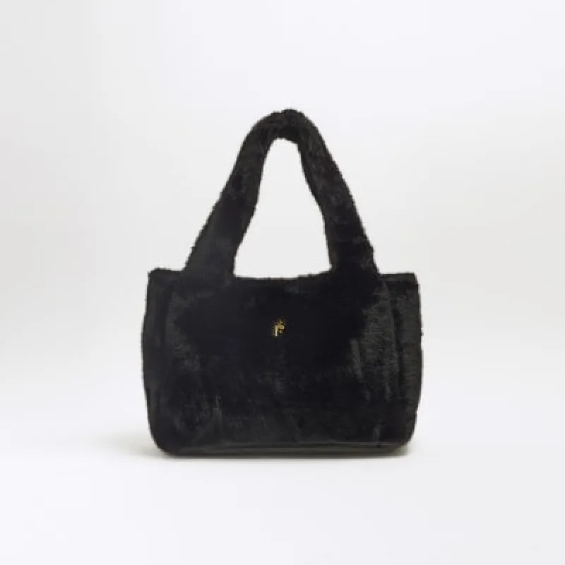 Black Faux Fur Tote Bag sold by River Island