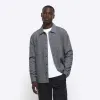 Grey regular fit textured long sleeve shirt sold by River Island