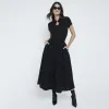 Black Textured Prom Midi Skirt sold by River Island