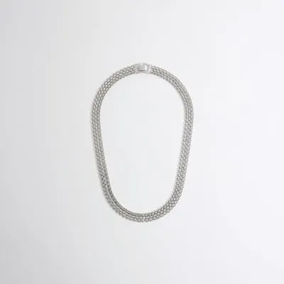 Silver multirow chain necklace sold by River Island