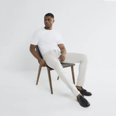 Beige Skinny Fit 5 Pocket Trousers sold by River Island