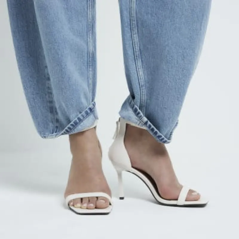 White Clasp Heeled Sandals sold by River Island