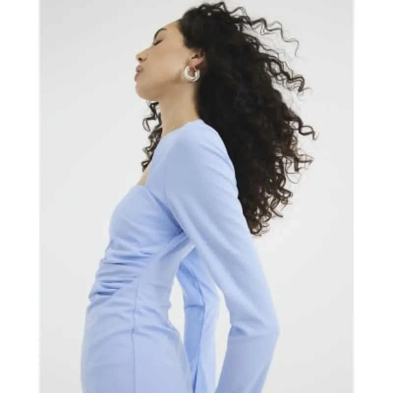 Blue Square Neck A-line Mini Dress sold by River Island