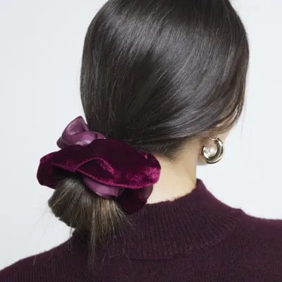 Purple Velvet Organza Scrunchie sold by River Island