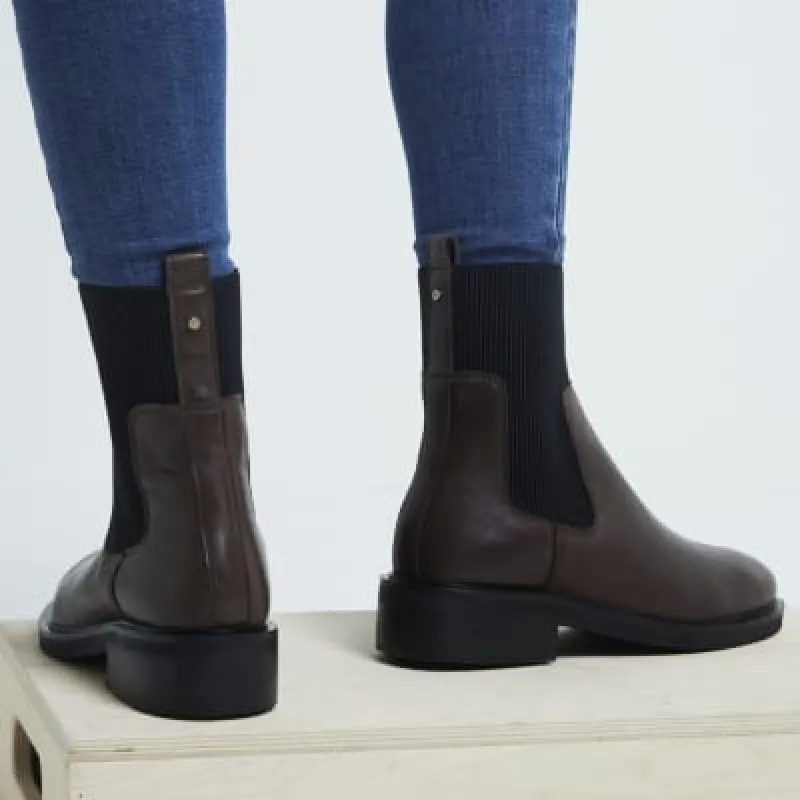 Brown Leather Chelsea Ankle Boots sold by River Island