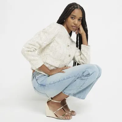 Gold Strap Wedge Heeled Sandals sold by River Island