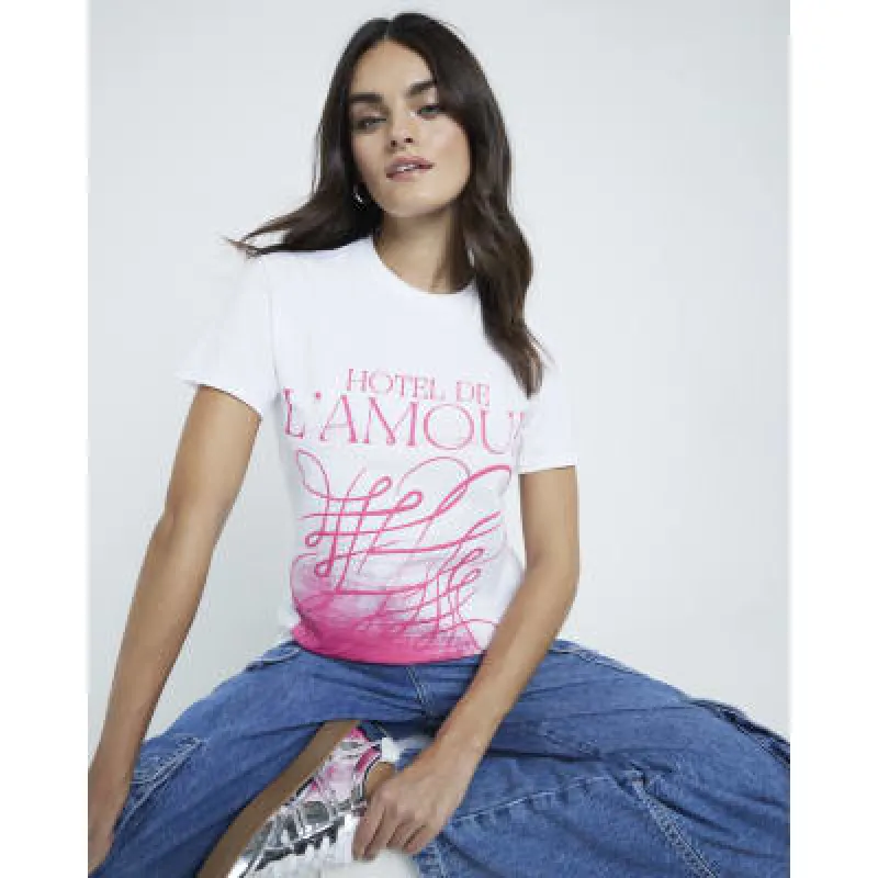 White Hotel De L'Amour graphic print t-shirt sold by River Island