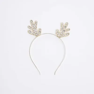 Gold Christmas Reindeer Rhinestone Headband sold by River Island