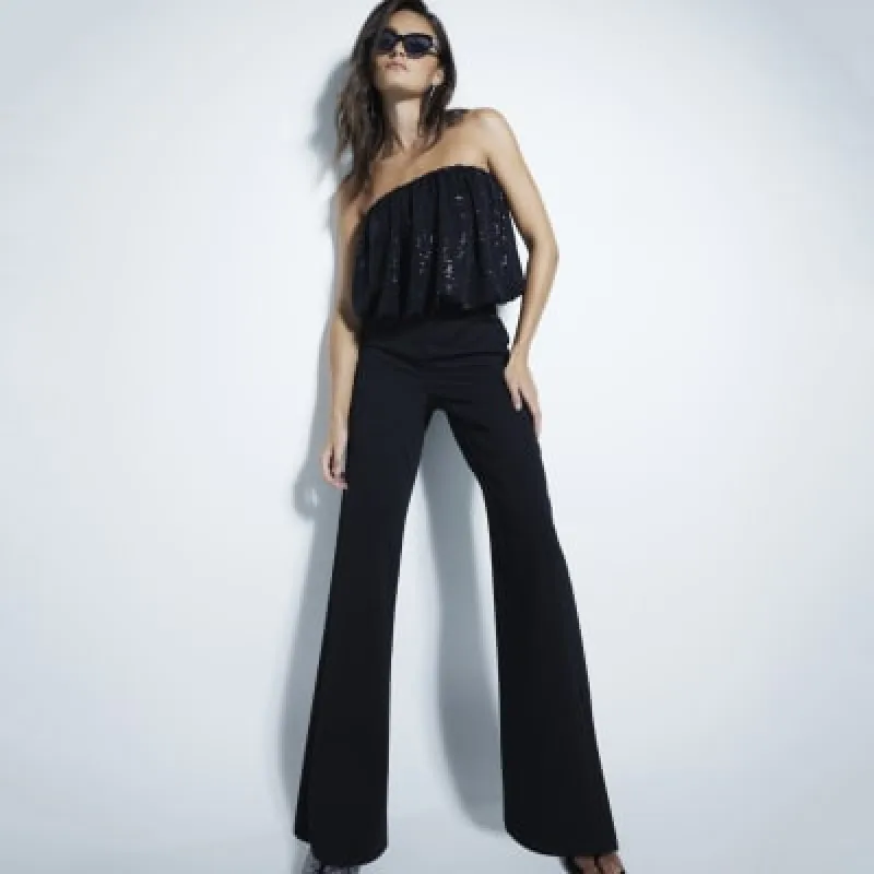 Black Bandeau Bubble Jumpsuit sold by River Island