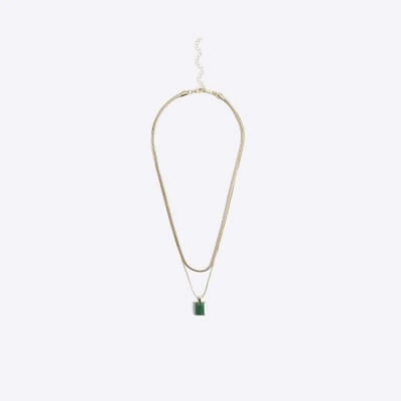 Gold Cubic Zirconia Necklace sold by River Island